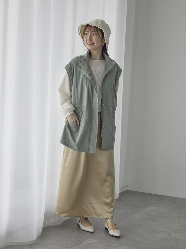 サテンフレアスカート（ボトムス/スカート）【セール】｜Te