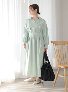 IL VENTO&LA SETA　花柄ワンピース　くすみグリーン　XLサイズ IL VENTO&LA SETA 花柄ワンピース くすみグリーン XLサイズ