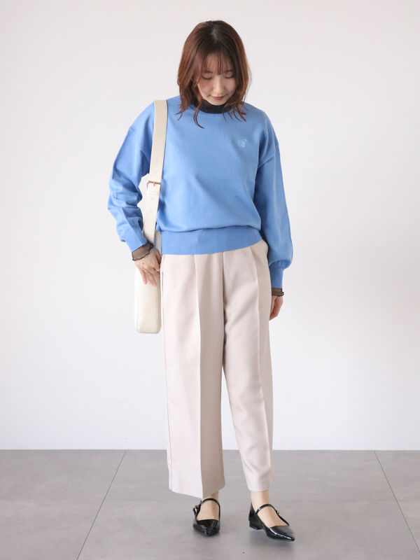 ロゴ刺繍ボリューム袖ニット（トップス/ニット・セーター）【セール