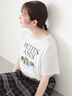 【接触冷感】犬モチーフプリントTシャツ（オフホワイト/ブラック/ベージュ）｜Te chichi TERRASSE（テチチ テラス）通販