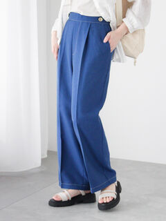 PURE CASHMERE WIDE-LEG TROUSERS ピュアカシミヤワイドレッグ