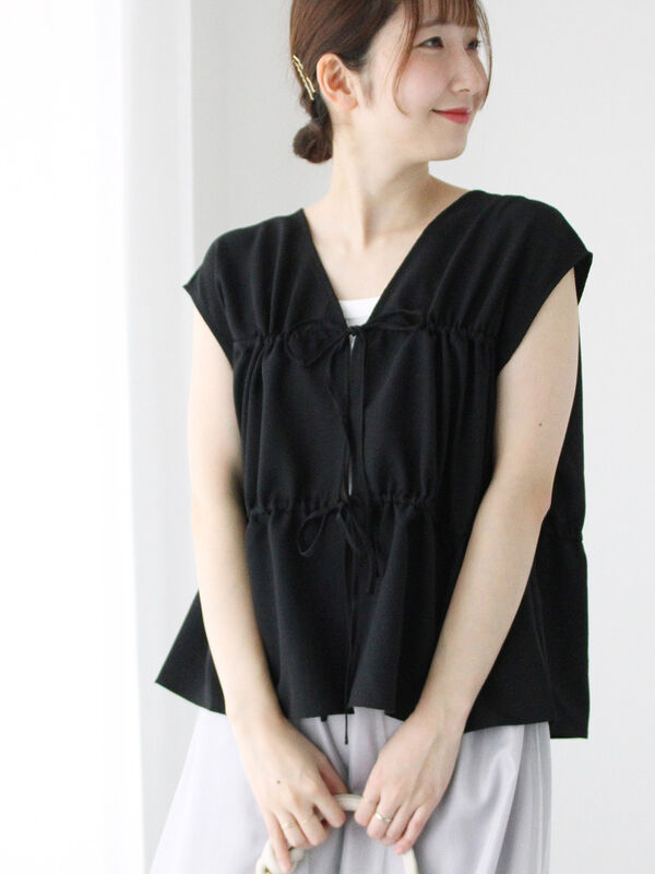 サッカー2WAYリボンブラウス（トップス/シャツ・ブラウス）【セール