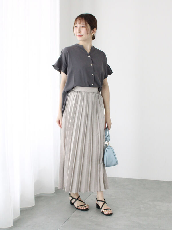 麻調プリーツスカート（ボトムス/スカート）【セール】｜Te chichi