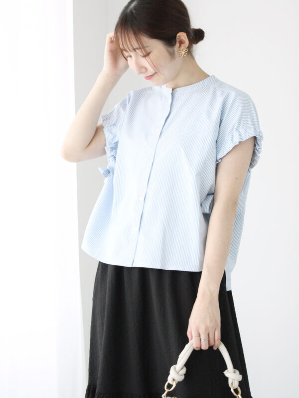 ストライプドロストリボンブラウス（トップス/シャツ・ブラウス