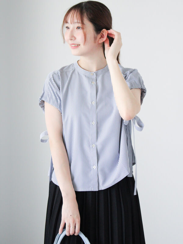 ストライプドロストリボンブラウス（トップス/シャツ・ブラウス