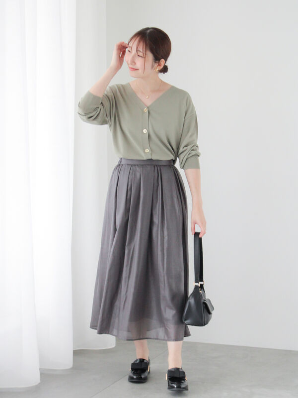 ペーパー加工ギャザースカート（ボトムス/スカート）【セール】｜Te