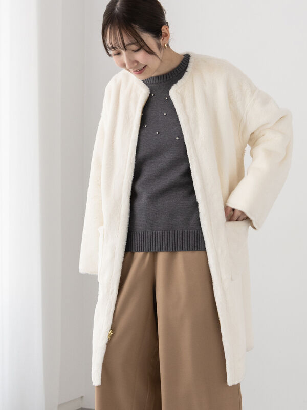 リバーシブルフェイクムートンコート（アウター/コート）【セール