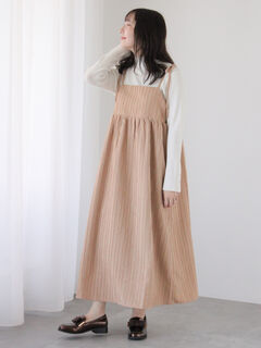 ❣️INED 麻ワンピース❣️コットンリネン❣️美品❣️️最終価格❣️ リネンワンピース】首をあけない美しさ 凛と魅せるリネンドレス