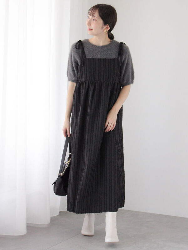 フリンジ肩リボンキャミワンピース（ワンピース/ワンピース）【セール