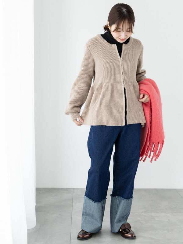 ◎ロールアップカットオフデニムパンツ（ボトムス/パンツ）【セール