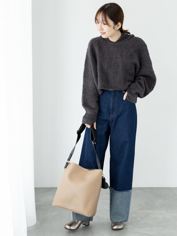 ◎ロールアップカットオフデニムパンツ（ボトムス/パンツ）【セール