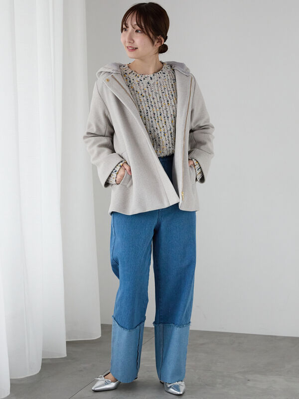 ◎ロールアップカットオフデニムパンツ（ボトムス/パンツ）【セール