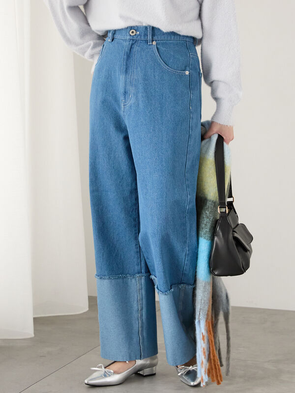 ◎ロールアップカットオフデニムパンツ（ボトムス/パンツ）【セール