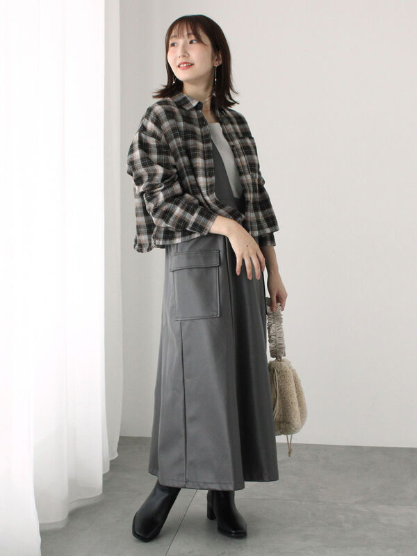 チェッククロップド丈シャツ（トップス/シャツ・ブラウス）【セール