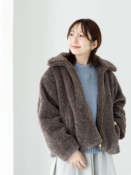 ボリュームボアブルゾン（オフホワイト/チャコールグレー/モカ）｜Te chichi TERRASSE（テチチ テラス）通販