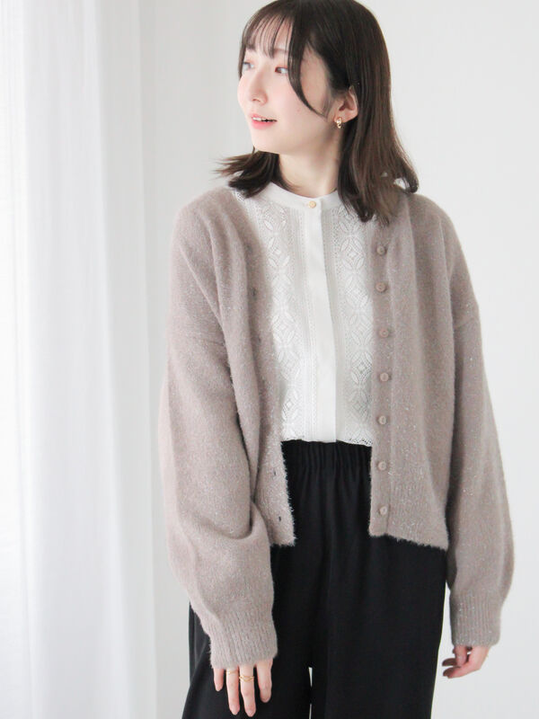 前後2WAYラメシャギーカーディガン（トップス/カーディガン）【セール