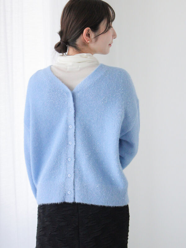 前後2WAYラメシャギーカーディガン（トップス/カーディガン）【セール