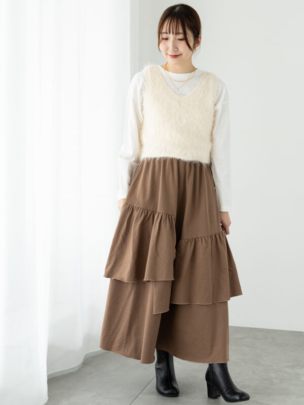 ◎前後2WAYフェザーニットビスチェ（トップス/ニット）【セール】｜Te