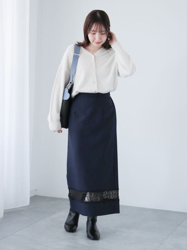 ⭐️めめです ラメフェザー前後2WAYメタルボタンニット（トップス/ニット