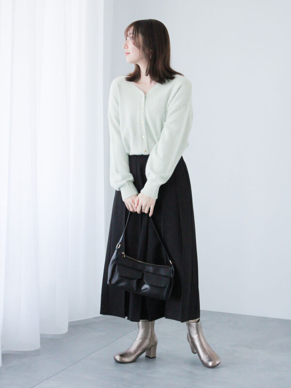 ラメフェザー前後2WAYメタルボタンニット（トップス/ニット