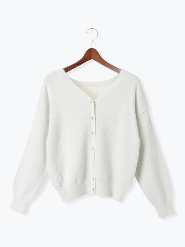 ラメフェザー前後2WAYメタルボタンニット（トップス/ニット