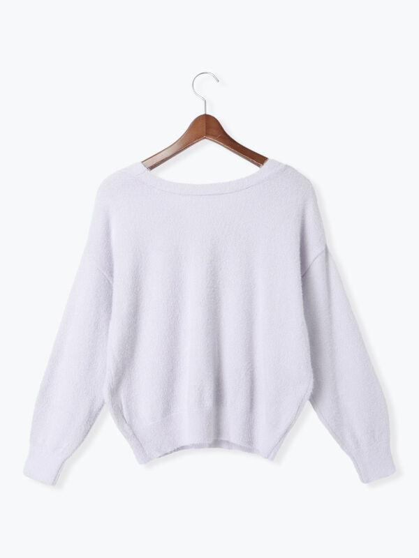 ラメフェザー前後2WAYメタルボタンニット（トップス/ニット