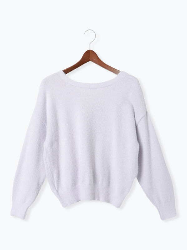 ラメフェザー前後2WAYメタルボタンニット（トップス/ニット