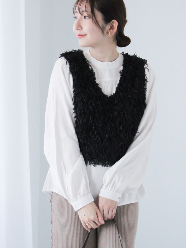 オーロラサテンギャザーブラウス（トップス/シャツ・ブラウス