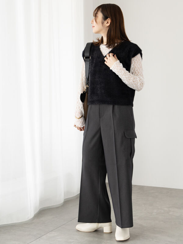 シャギーVネックベスト（トップス/ニット・セーター）【セール】｜Te