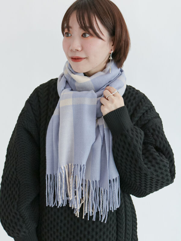 マフラー チェック ストール 冬新商品 ロング大判チェックストール