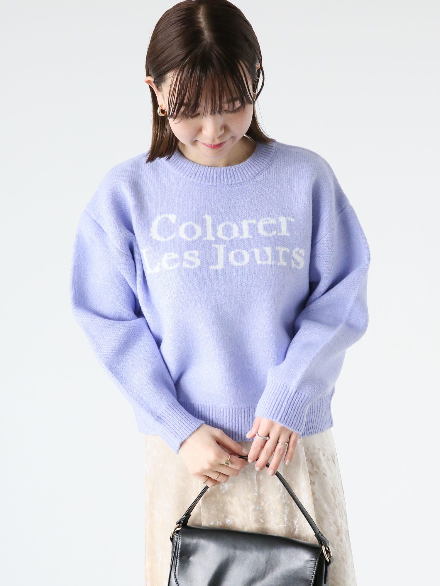 起毛ジャカードロゴニット（トップス/ニット・セーター