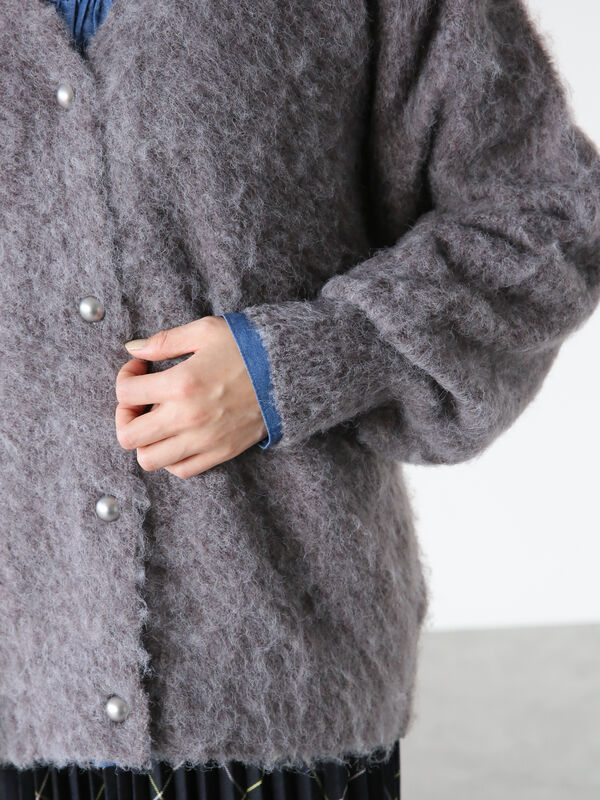 起毛Vネックカーディガン（トップス/カーディガン）【セール