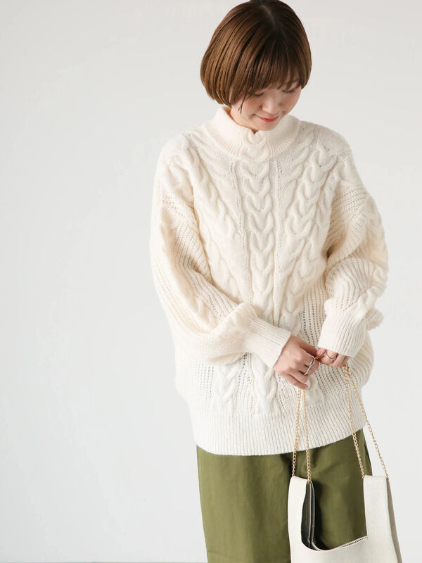 ラッセルノ ハイネック ニット ハイネックケーブル編みニット（トップス/ニット・セーター）【セール