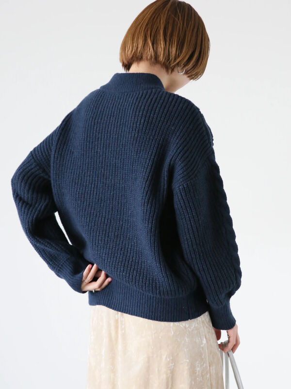 ハイネックケーブル編みニット（トップス/ニット・セーター）【セール