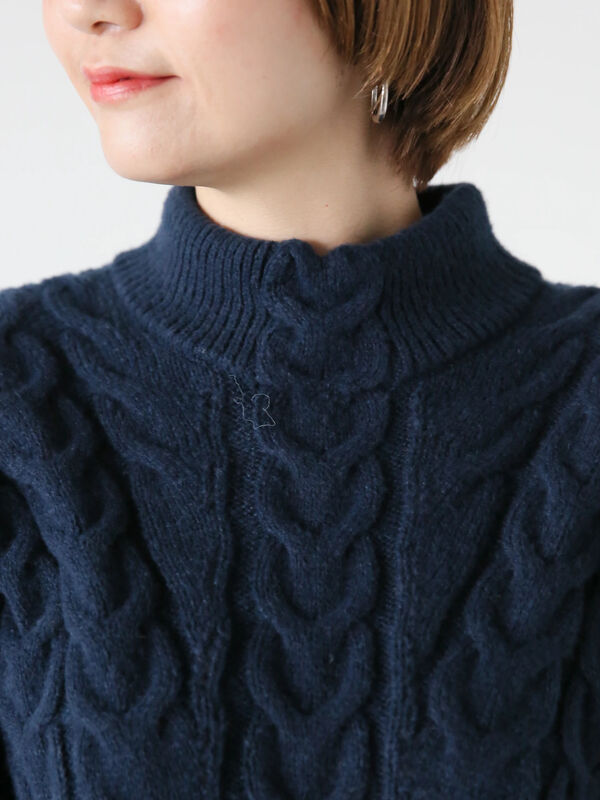 ハイネックケーブル編みニット（トップス/ニット・セーター）【セール