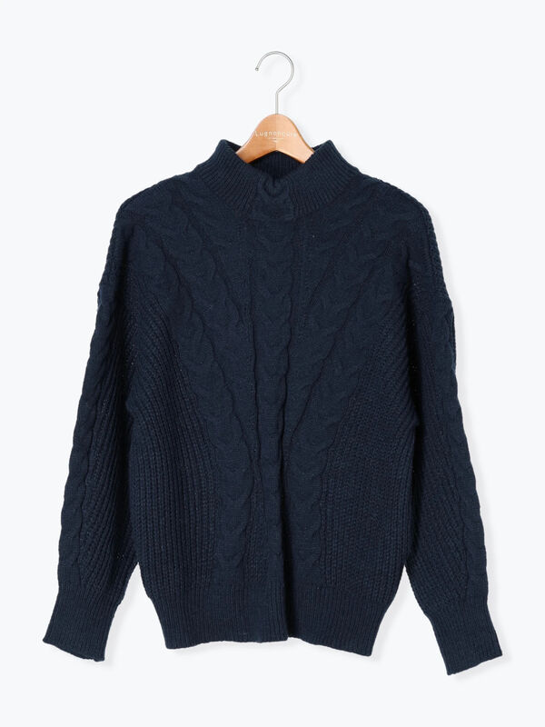 ハイネックケーブル編みニット（トップス/ニット・セーター）【セール