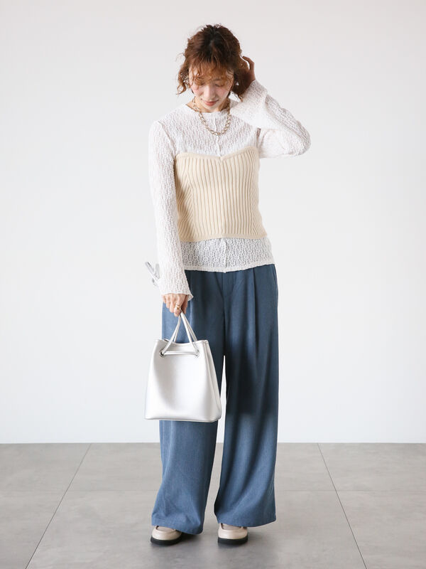 センソユニコ Sensounico Lucruca denim×裏毛ドッキングパンツ