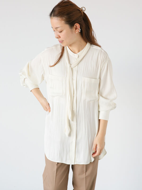 ルメール スカーフシャツ ノーカラー 白 ルメール スカーフシャツ ノーカラー 白 - メルカリ