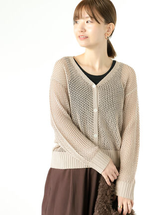 起毛Vネックカーディガン（トップス/カーディガン）【セール