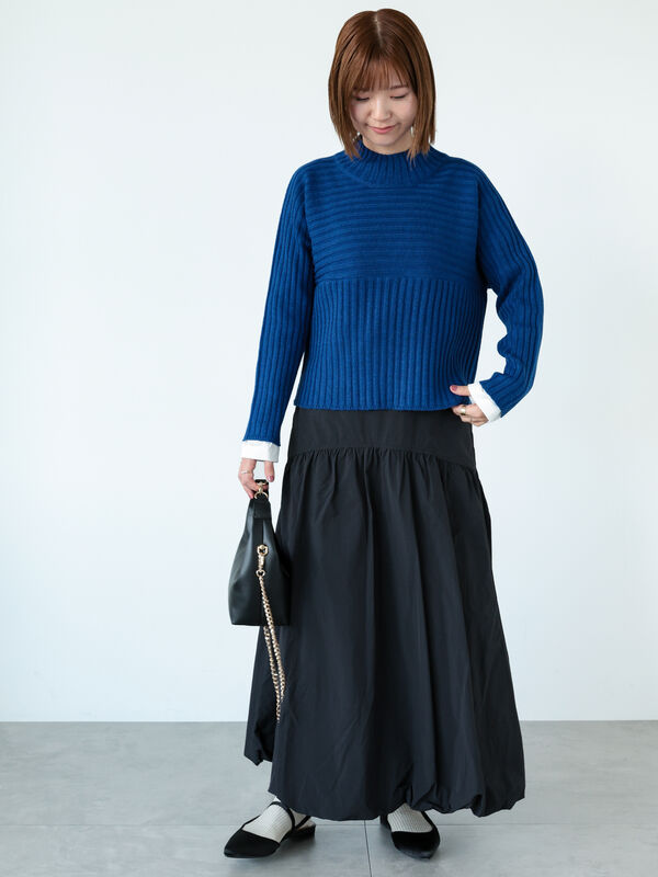 リブ切替ボトルネックニット（トップス/ニット・セーター）【セール