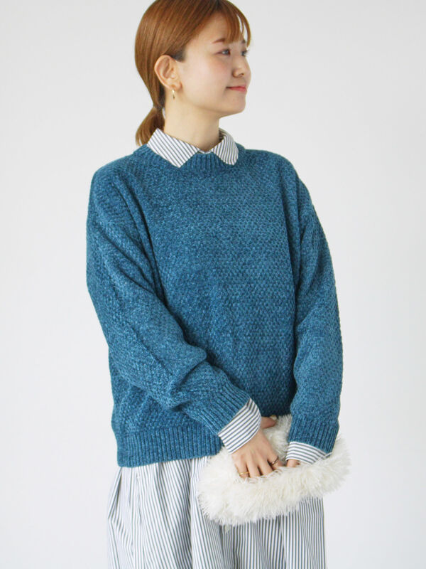 ラメ混モール鹿の子編みニット（トップス/ニット・セーター）【セール