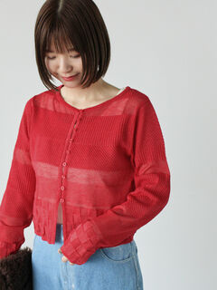 カーディガン(レッド/赤系)のセール・アウトレット｜レディース