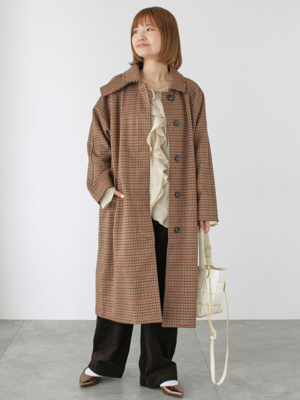 ウールライクステンカラーコート（アウター/コート）【セール