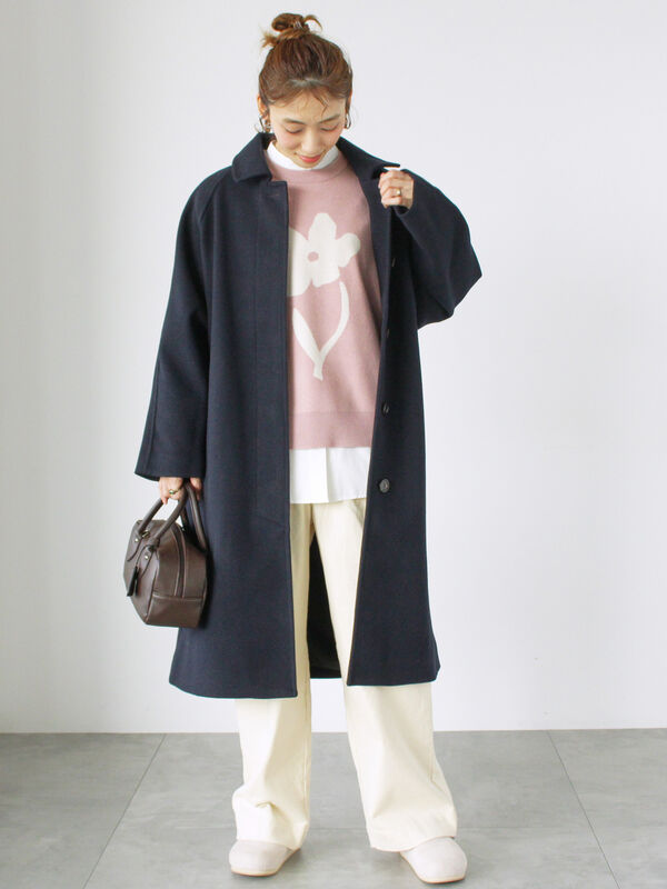 ウールライクステンカラーコート（アウター/コート）【セール