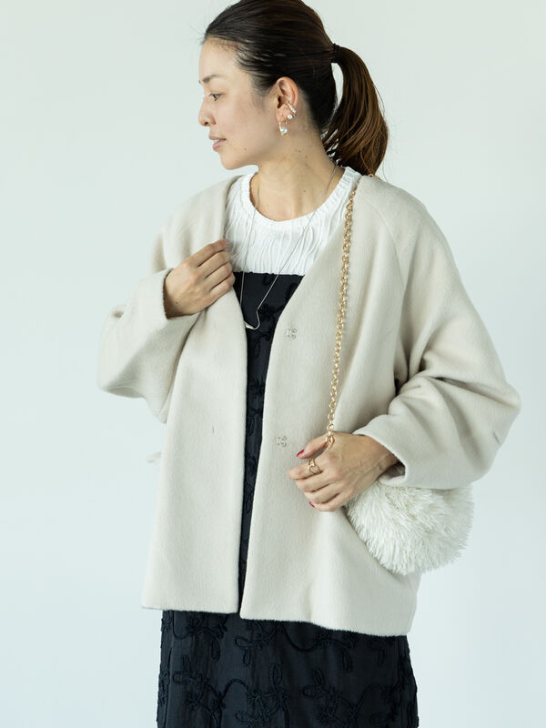 ノーカラーシャギーコート（アウター/コート）【セール】｜Lugnoncure