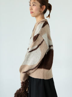 LUNEL CLUB UOMO【LL】ベージュ　ヴィンテージ　カーディガン 古着 80年代 エルエルビーン  ステンカラーコート バルマ