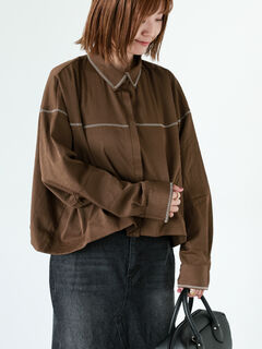 ★タグ付き未使用★アズノウアズオオラカ　麻混　刺繍たっぷりチュニックブラウス ☆タグ付き未使用☆アズノウアズオオラカ 麻混 刺繍たっぷり