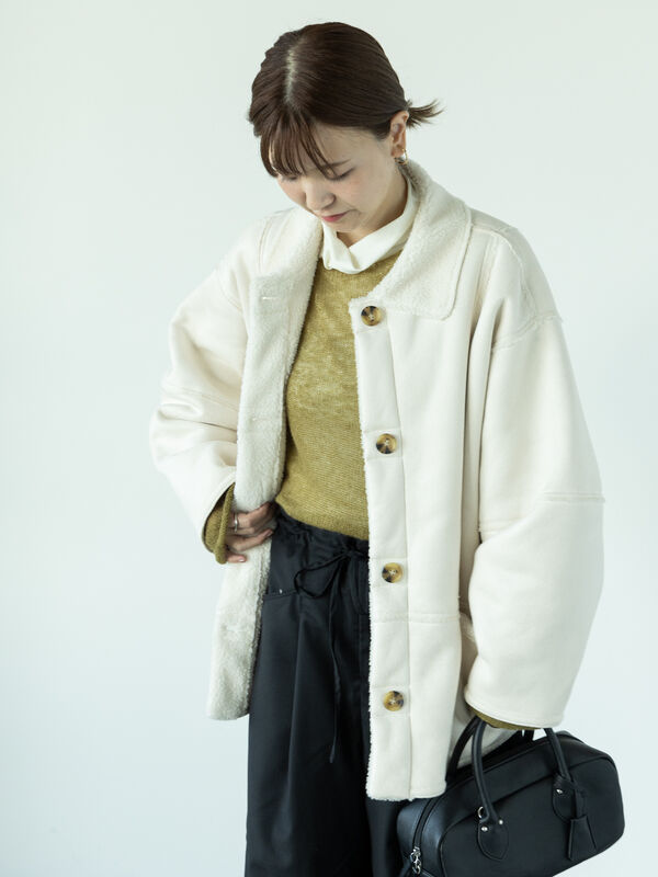 リバーシブルフェイクムートンコート（アウター/コート）【セール