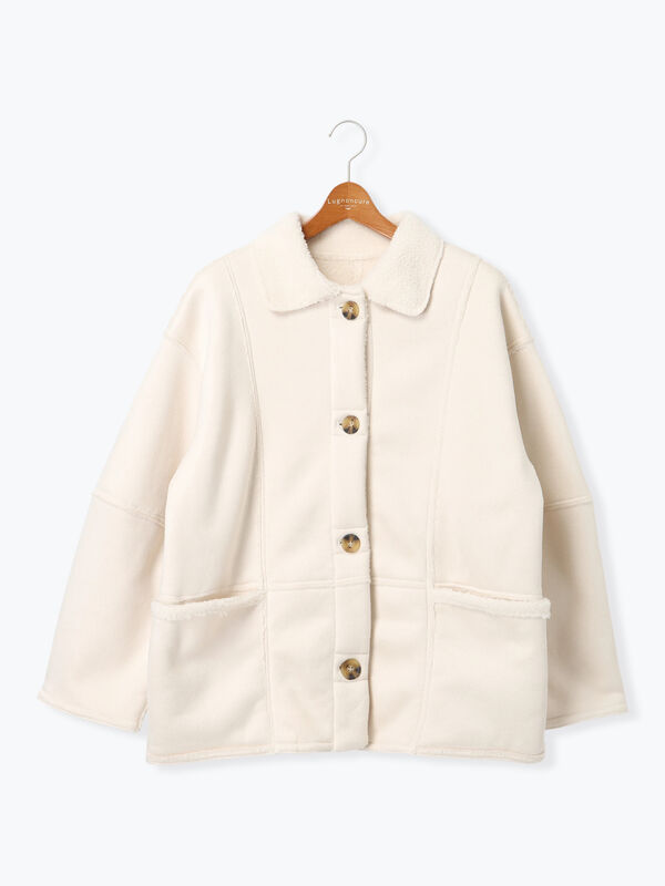 リバーシブルフェイクムートンコート（アウター/コート）【セール