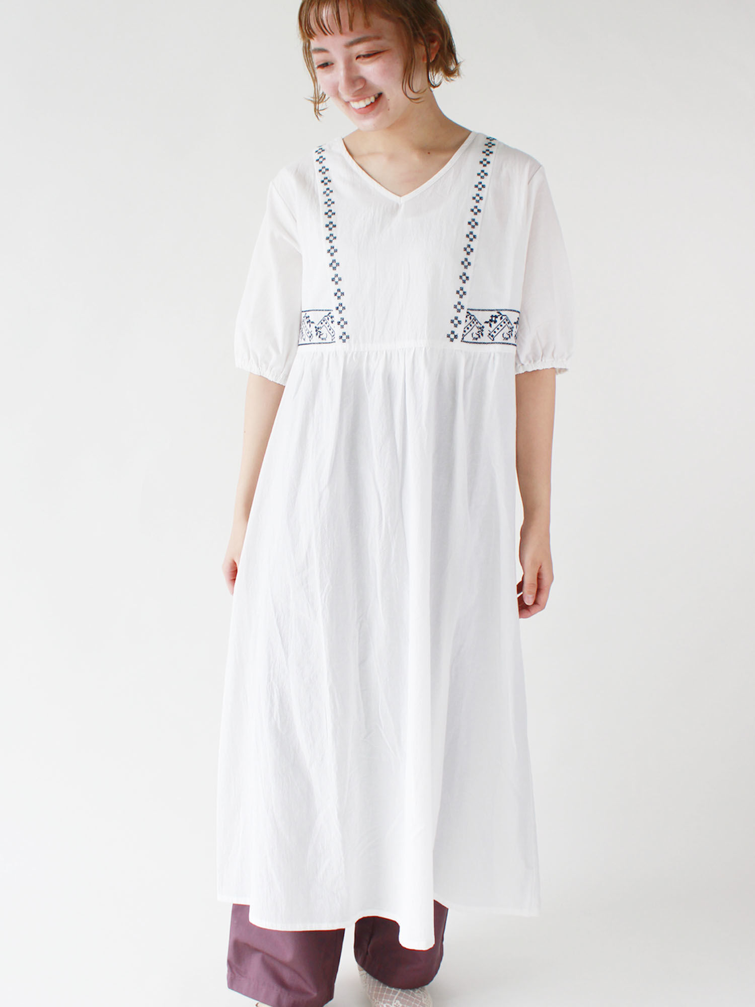 サイド刺繍ワンピース ワンピース セール Ehka Sopo エヘカソポ のアウトレット Outlet 公式通販